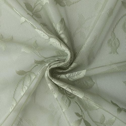 Light Sage Lace Green Curtains 63 Inch Length for Bedroom 2 Panels Country Peony Flower Sheer Farmhouse Window Panels for Living Room Dining Room Easter Decor 1 Pair Set W52 X L63 Light Green thumbnail 5