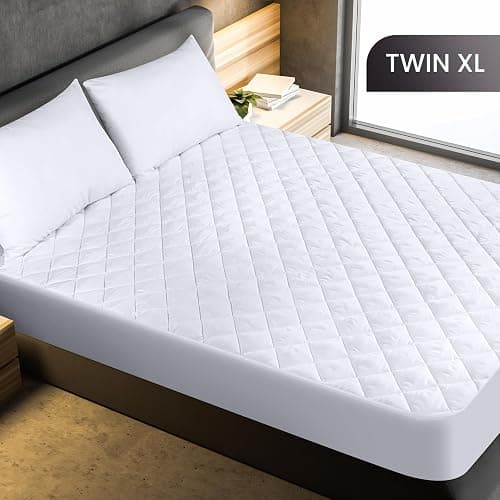 Utopia Bedding Quilted Fitted Mattress Pad, Twin XL Size, Elastic Fitted Mattress Topper Protector and Cover with Deep Pocket Stretches up to 16 Inches, Machine Washable (White) thumbnail 4