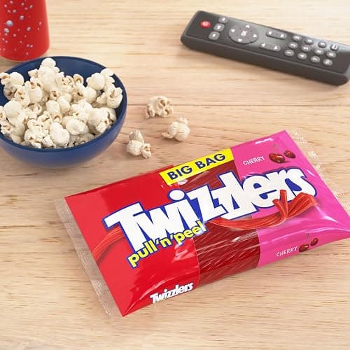 TWIZZLERS PULL 'N' PEEL Cherry Flavored Licorice Style, Chewy Candy Big Bag, 28 oz thumbnail 6