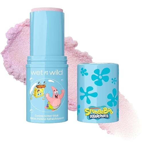 wet n wild Spongebob Cooling Glitter Stick, Shimmering Opal Glow for Face & Body, Puffiness-Reducing Stick – Chill Factor - Image 1