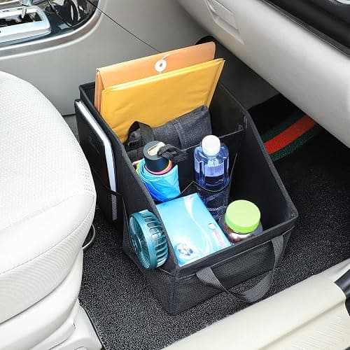 INFIVITA Car Organizer - Automotive Organizer for Front And Back Seat or Floor, Car Caddy Organizer with Divide, Handles and Multiple Mesh Pockets thumbnail 8