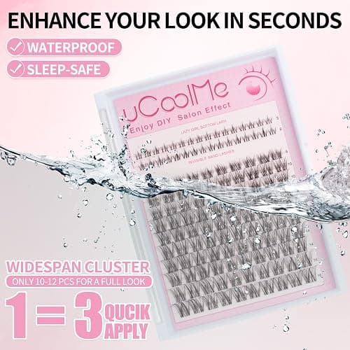 Venus Lash Clusters Kit 8-16mm with 5-6mm Bottom Lashes Wispy Natural Eyelash Clusters Kit D Curl -WideSpan DIY Eyelash Extension Kit Individual Fake Eyelashes Clusters Kit Thin Invisible Lash Band - Venus-Kit thumbnail 4