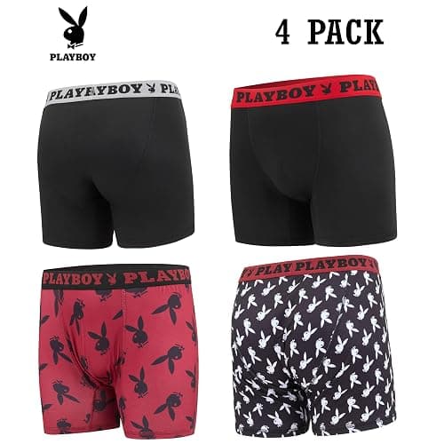 Playboy Mens Underwear 4 Pack Boxers for Men Gifts for Men Boxer Briefs thumbnail 3