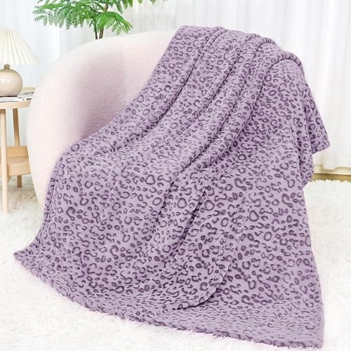 Purple Throw Blanket, Cozy Soft Warm Small Blanket for Couch Room Decor, All Season Purple Gifts for Kids Girls 40x50 Inches thumbnail 2