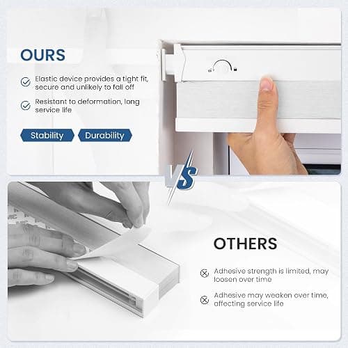 Grandekor No Tools No Drill Cordless Cellular Shades,34" W x 36" H,Blackout Honeycomb Blinds for Indoor Windows,UV Protection Privacy No Drill Blinds for Home,Door,White thumbnail 7