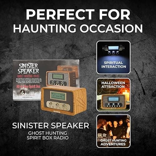 Sinister Speaker Spirit Box – Dual EVP Recorder & Bluetooth Ghost Box | Paranormal Activity Detector with AM/FM/SW Sweep | Vintage-Inspired Design thumbnail 3