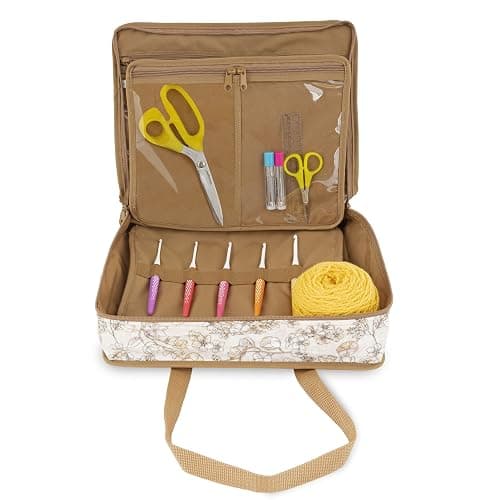 Dritz All-Purpose Project Organizer Bag, Soft Beige Floral thumbnail 5