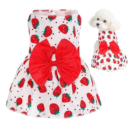 choyaxo Floral Dog Dress Cute Dog Skirt Pet Dress Summer Pet Clothes for Puppy Small Cats - Image 1