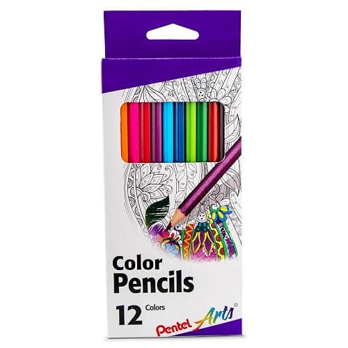 Pentel Arts Colored Pencils, Assorted Colors, Set of 12 (CB8-12) - Image 1