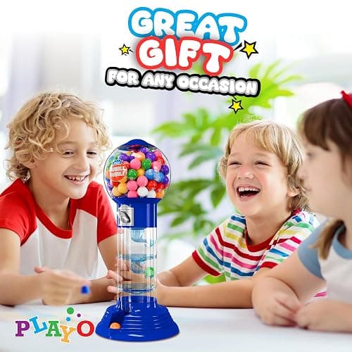 Playo 10.5" Gumball Machine for Kids, Spiral Style Candy Dispenser for Gifts, Parties or Events - Bubblegum Machine w/Gumb Balls Included thumbnail 3
