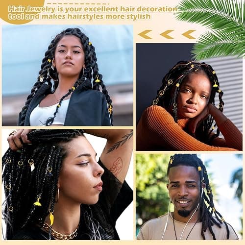 314 Pcs Hair Jewelry for Women Loc Jewelry for Hair Dreadlocks, Aluminum Gold Hair Charm for Braids, Dreadlock Accessories Hairs Decoration with Ring Cuffs Charms for Hairs Braids Accessories thumbnail 7