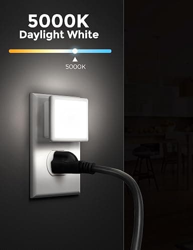 L LOHAS LED Night Lights Plug into Wall 2-Pack, 0.3W Plug in Night Light, Dusk to Dawn, 5000K Daylight White Bright Nightlight Auto-On/Off for Adults Kids Room Bedroom Bathroom Hallway Kitchen Non-Dim thumbnail 3
