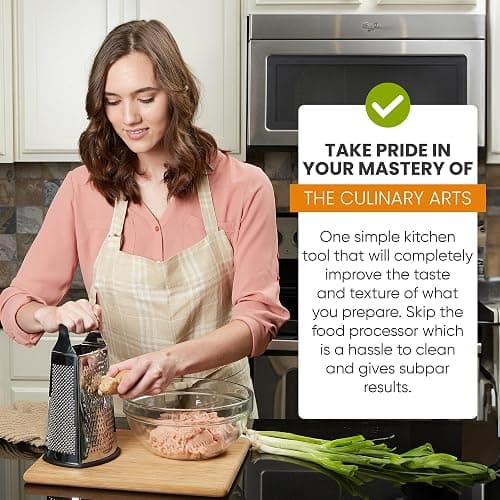 Spring Chef Professional Large Parmesan Cheese Grater, Stainless Steel Metal Box Grater with Handle, 4 Sided Handheld Kitchen Food Shredder for Cheese, Carrot, Veggie, Ginger, Potato - Dishwasher Safe thumbnail 8