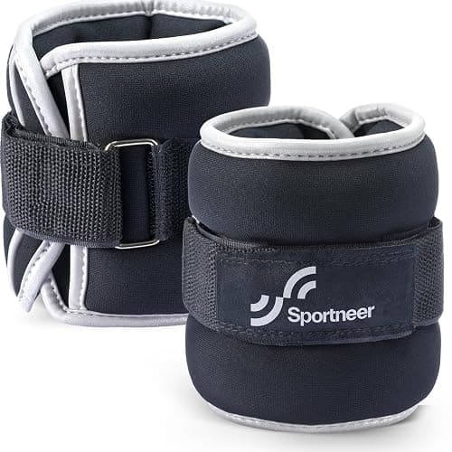 Sportneer Ankle Wrist Weights for Women Men Pair of 1/2/4/6/10 LBS Options | 20% More Compact, High-Density Iron Sand, Soft Lycra Comfort, Reinforced Stitching, Secure No-Slip Fit thumbnail 4