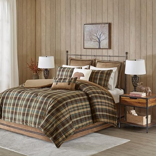 Woolrich Rustic Lodge Cabin Comforter Set - All Season Down Alternative Warm Bedding Layer and Matching Shams, Oversized Queen, Hadley Plaid, Multi - Image 1