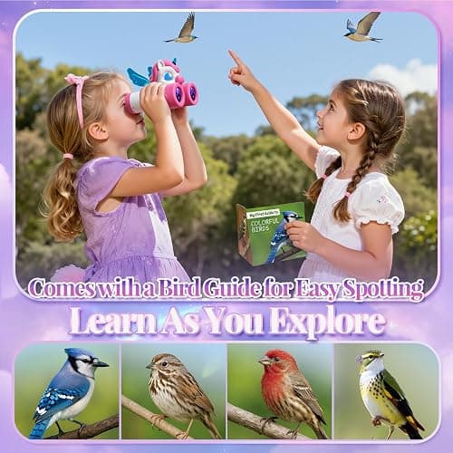 Unicorn Toys for Girls Age 3-12,Cute Heart & Wings Design Kids Binoculars with Bird Watching Manual,Toddler Toys,Kids Stocking Stuffers,3 4 5 6 7 8 9 10 11 12 Year Old Girl Christmas Birthday Gifts thumbnail 4