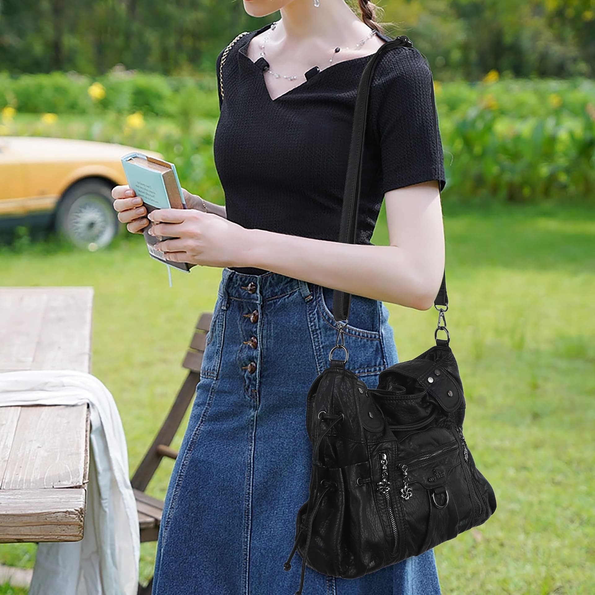 Angel Kiss Hobo Bags for Women Fashion Shoulder Bag Ladies Purses and Handbags Roomy Tote Bags Purse with Crossbody Strap thumbnail 3