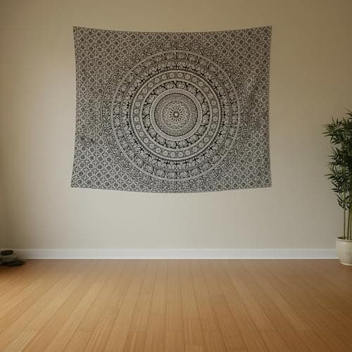 Craft Trade Wall Tapestry, Bohemian Boho Living Room Decor - 50x60 Inches, Black and White - Image 1