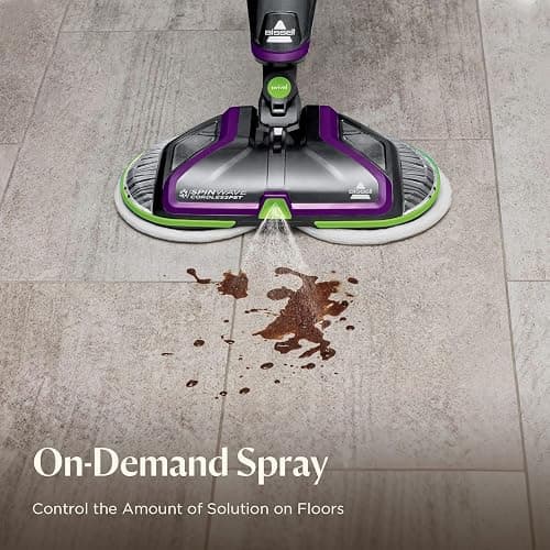 BISSELL Spinwave Cordless Pet Spin Mop, 18V Hard Floor Cleaner, 23157 | Reusable washable pads; pet stain removal; 18V for sealed wood, tile & laminate floors; cordless thumbnail 4