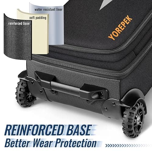 YOREPEK Ski & Snowboard Bag with Wheels, Upgraded All-Terrain Large Wheels, Extendable 160–175cm Water Resistant Padded Ski Bags for Air Travel with Backpack & Shoulder Strap, Mini Pocket for AirTag thumbnail 4