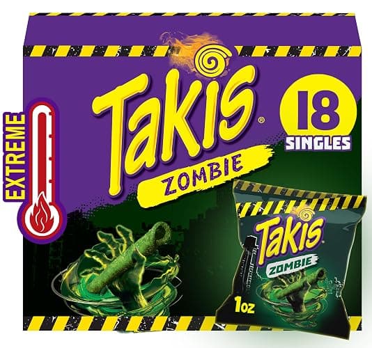 Takis Zombie 18 pc / 1 oz Multipack, Habanero & Cucumber Flavored Extreme Spicy Rolled Tortilla Chips - Image 1