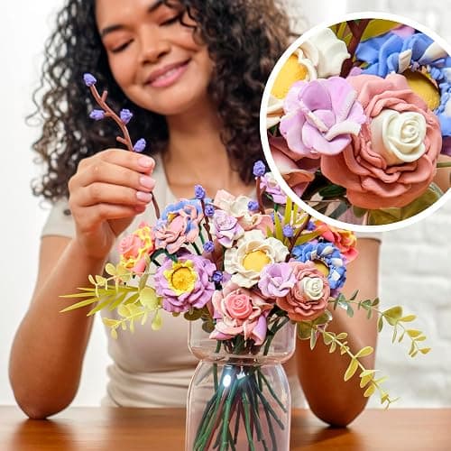 Play-Doh Blooms Meadow Flower Bouquet Making Kit | Floral Crafts for Adults & Teens, DIY Relaxing Home Décor Set thumbnail 3