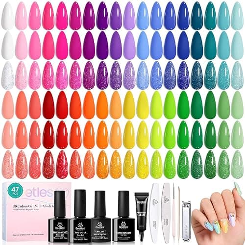 beetles Gel Polish Set - 36 Colors Neon Gel Nail Polish Pink Red Green Blue Yellow Nail Polish with 4Pcs Base Top Coat Soak off Colorful Holidays Collection UV Christmas Gifts for Women thumbnail 7