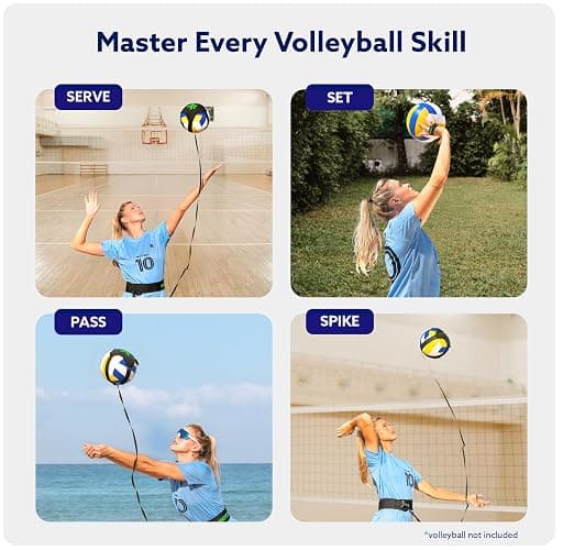 MOTOMY™ Volleyball Training Equipment Aid ‘VolleyPal’ – Solo Rebounder Trainer for Serve, Spike, Set & Pass; Indoor and Outdoor Practice Gear Gifts for Beginners & Experts thumbnail 6