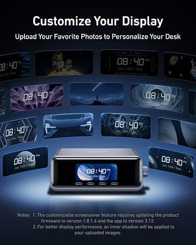 Anker Prime Charger, 250W GaN Prime USB C Charging Station, Ultra-Fast 6-Port, 2.26" LCD Display and Smart Control Dial, Compatible with MacBook Pro/Air, iPhone 16/15/14, Galaxy, and More (Silver) thumbnail 6