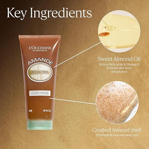 L’Occitane Almond Shower Scrub, 2-In-1 Exfoliating Body Wash with Nourishing Oil Removes Dead Skin Cells & Cleanses for Smooth, Soft & Radiant Skin thumbnail 7