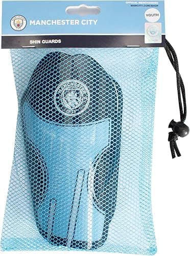 Hy-Pro Officially Licensed Manchester City F.C. Soccer Kids Shin Guards Junior - for Kids Age 7-9 – Lightweight, Man City Girls and Boys Soccer Shin Guards thumbnail 2