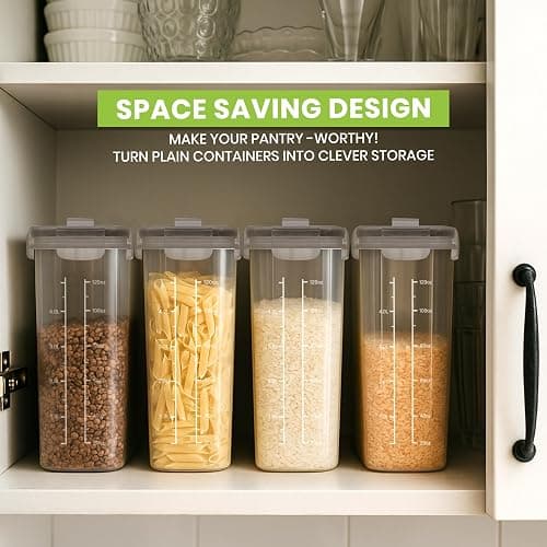 Utopia Kitchen Cereal Containers Storage Set – 3 Pack 4L(135.2 oz) Airtight Food Storage Containers with Lids, BPA-Free Cereal Dispensers for Pantry Organization and Storage (Clear) thumbnail 8