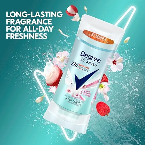 Degree Advanced Protection Antiperspirant Deodorant White Flowers & Lychee for 72-Hour Sweat & Odor Control for Women, with Body Heat Activated Technology, 2.6 oz thumbnail 4