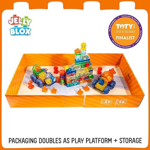 Jelly Blox Construction Site Set | Includes 75 Pieces | Toddler & Preschool Building Blocks Kids Can Squeeze, Stretch, Squish | MESH ACCREDITED | Safety Tested & Ouch-Free | Sensory Play Toy Ages 2+ thumbnail 5
