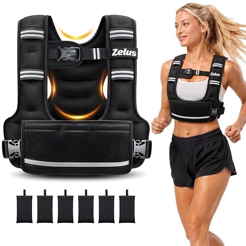 ZELUS Adjustable Weighted Vest for Women Men, Ergonomic Fit Training Vest | Available in 4–10 LB, 11–20 LB, and 20–32 LB Options with 6 Removable Weights for Walking, Cardio, and Strength Training - Image 1