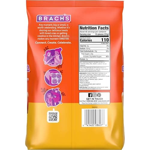 Brach's Classic Candy Corn, Fall Treats, 50 oz | Classic candy corn, honey-forward flavor, movie night, party, fall treat, party bowls, Halloween, sharing, bulk bag, seasonal thumbnail 5