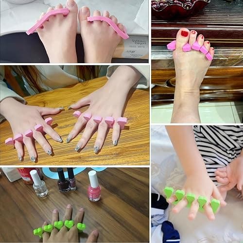 120pcs Toe Separators for Pedicure - Sponge Toe Separator for Nail Polish Party Nail Art Painting Toenails, 4 Funny Colors - Comfy and Soft thumbnail 3
