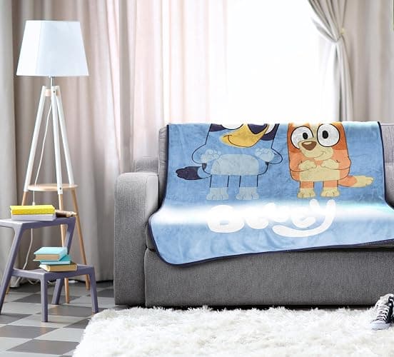 Jay Franco Plush Throw Blanket – 46" x 60" Inches Kids Hero Soft & Cozy Fleece Throw for Bedroom & Couch Décor, Official Licensed Product, Blue - Bluey thumbnail 2