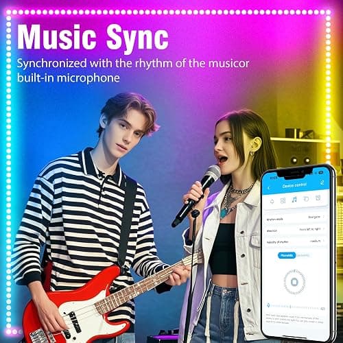 VOLIVO LED Strip Lights for Bedroom 200ft, Smart Bluetooth RGB Light Strips with App Control & Music Sync, Color Changing LED Lights for Room, Home, Party Decor thumbnail 4