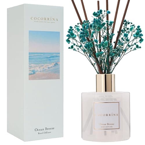 COCORRÍNA Reed Diffuser - Ocean Breeze Scented Diffuser with 8 Sticks Home Fragrance Reed Diffuser for Bathroom Shelf Decor - Image 1