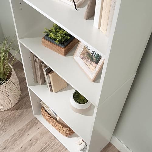 Sauder Beginnings 5-Shelf Bookcase, Bookshelf with Adjustable Storage Shelves, in Soft White thumbnail 6
