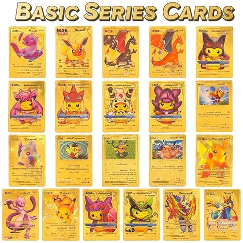 55 PCS Ultra Rare Gold Foil Cards Set – VMAX, GX, EX & More – No Duplicates – Premium Metallic Cards with Gold Deck Box – Gift for Kids & Collectors thumbnail 4