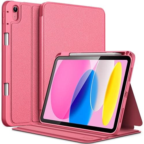 JETech Case for iPad (A16) 11th/10th Generation (2025/2022) with Pencil Holder, Slim Folio Stand Protective Tablet Cover, Multi-Angle Viewing (Pink) - Image 1