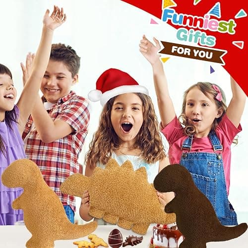 Dino Nugget Pillow Plush Birthday Gifts for Boys Girls, Chicken Dino Nuggets Plush Pillow Funny Easter Gifts , Dinosaur Stuffed Animals Dinosaur Gifts Birthday Present for Kids Teens(Small, Tyran Rex) thumbnail 4
