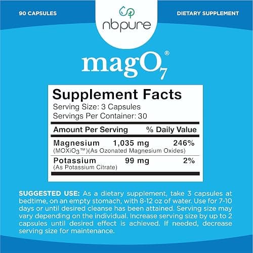 nbpure MagO7 - Natural Colon Cleanse & Detox | Occasional Constipation Relief, Stool Softening, & Bloating Support for Men & Women | Ozonated Magnesium Oxide, 90 Capsules thumbnail 7