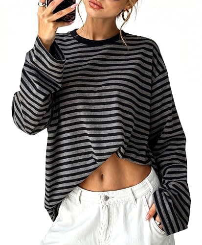 Sampeel Womens Long Sleeve Tops Oversized T Shirts 2026 Y2K Fall Fashion Clothes - Image 1