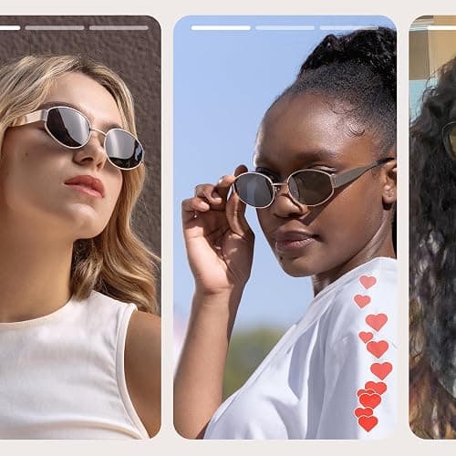 livho Retro Polarized Sunglasses - UV400 Protection, Oval Shape, Metal Frames - Matching Soft Case Inlcuded thumbnail 2