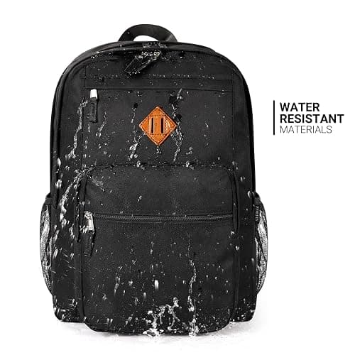 ZORFIN 26L Black Backpack for College, and Travel: Water Resistant Bookbag thumbnail 8