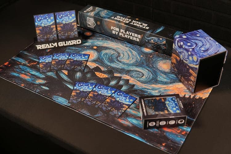 Realm Guard - 14x24 TCG/MTG Playmat (Starry Starry Black Lotus) thumbnail 2