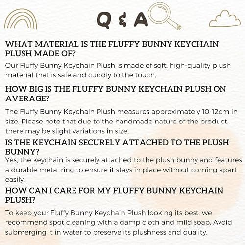 JINGGWW Fluffy Bunny Keychain Plush, Cute Plush Rabbit Keychain, Kawaii Fluffy Shy Face-Covering Bunny Keyring thumbnail 6